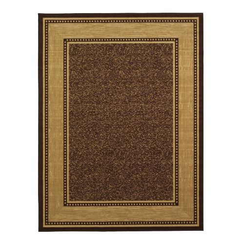  Ottomanson Ottohome Collection Contemporary Bordered Design Modern Area Rug with Non-Skid (Non-Slip) Rubber Backing, 33 X 47, Chocolate