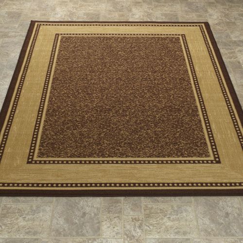  Ottomanson Ottohome Collection Contemporary Bordered Design Modern Area Rug with Non-Skid (Non-Slip) Rubber Backing, 33 X 47, Chocolate