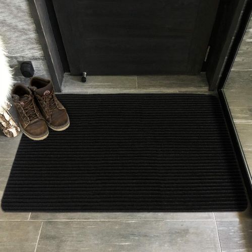  Ottomanson SRT704-2X3 Life Saver Door Mat 2X3 Black