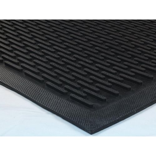  Ottomanson Rubber Entrance Scraper Doormat (24 x 36) Entrance Rug Indoor/Outdoor Door mat, Shoe Scraper Entryway,Garage and Laundry room Floor Mat, Weather-Resistant