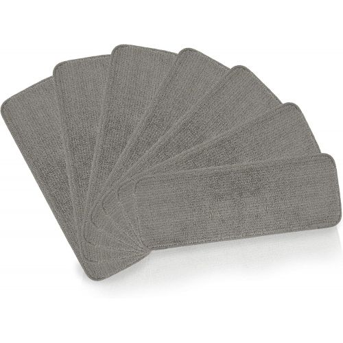  Ottomanson Softy Collection Non-Slip Solid Soft Design 7-Pack Stair Tread, 9 X 26, Dark Gray