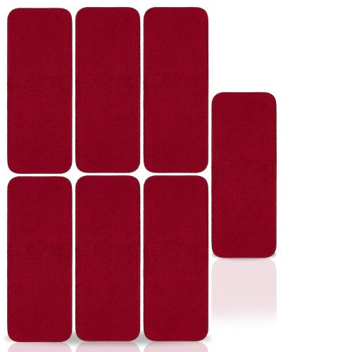  Ottomanson Softy Stair Tread Area Rugs, 9 X 26, Red