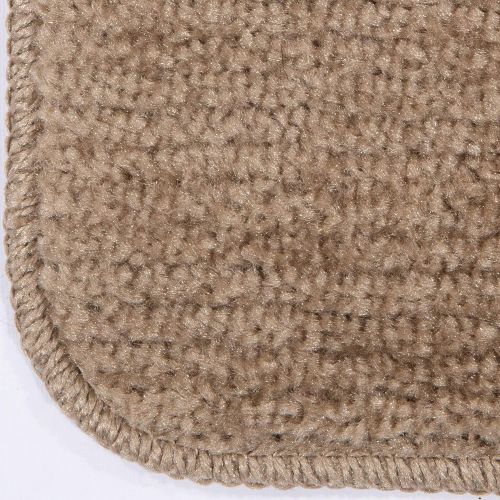  Ottomanson Softy Solid Beige Camel Hair Set of 14 Skid Resistant Rubber Backing Non Slip Carpet (9x26) Mats 14 Piece Set 9 Inch by 26 Inch Stair Tread, 9 X 26,