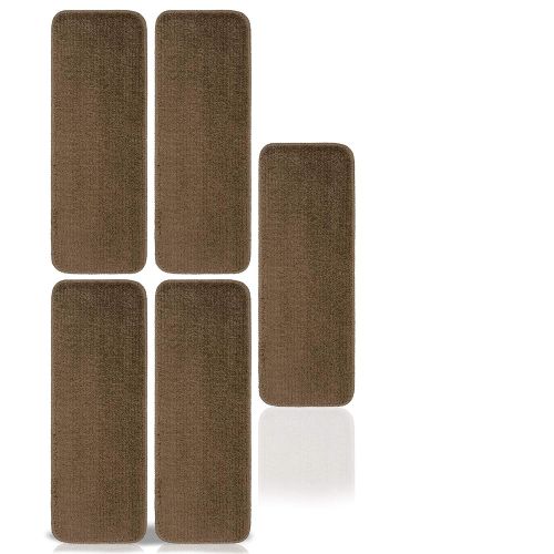  Ottomanson Softy Solid Beige Camel Hair Set of 14 Skid Resistant Rubber Backing Non Slip Carpet (9x26) Mats 14 Piece Set 9 Inch by 26 Inch Stair Tread, 9 X 26,