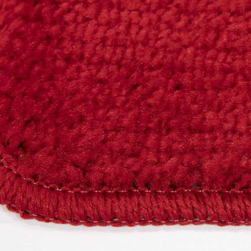  Ottomanson Softy Solid Red Set of 7 Skid Resistant Rubber Backing Non Slip Carpet (9x26) Mats 7 Piece Set 9 Inch by 26 Inch Stair Tread, 9 X 26,