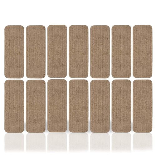  Ottomanson Softy Brown Set of 13 Skid-Resistant Rubber Backing Non-Slip Carpet (9X26) Machine Washable 9 Inch by 26 inch Stair Tread, 9 X 26,