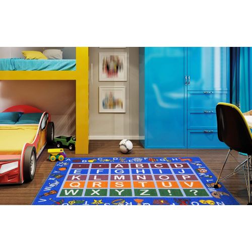  Ottomanson Jenny Collection Kids Non-slip Educational Alphabet Design Area Rug , 33 X 50, Multicolor