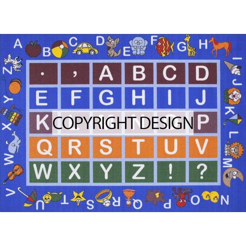  Ottomanson Jenny Collection Kids Non-slip Educational Alphabet Design Area Rug , 33 X 50, Multicolor