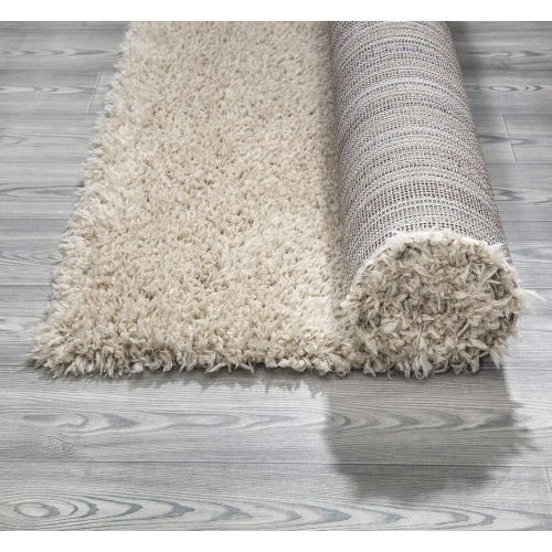  Ottomanson Flokati Collection Faux Sheepskin Shag Area Rug, 53X7, Dark Grey