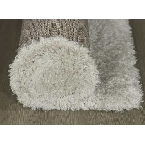  Ottomanson Flokati Collection Faux Sheepskin Shag Area Rug, 53X7, Dark Grey