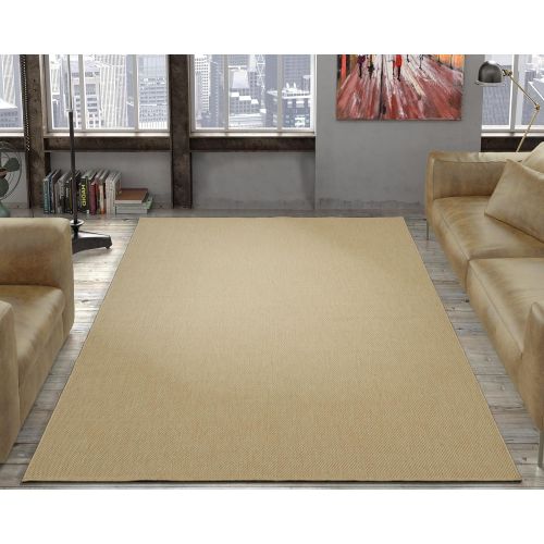  Ottomanson Jardin Collection Sisal Area Rug, 53 x 73, Cream