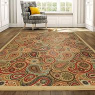 Ottomanson Contemporary Paisley Design Modern Area Rug, Biege