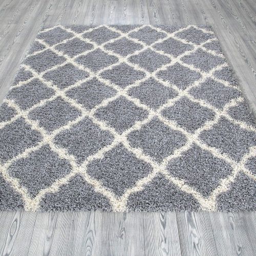  Ottomanson shag Trellis Area Collection, 53 X70, Grey