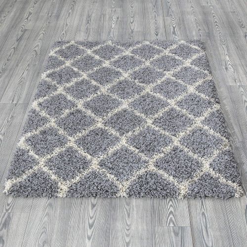  Ottomanson shag Trellis Area Collection, 53 X70, Grey