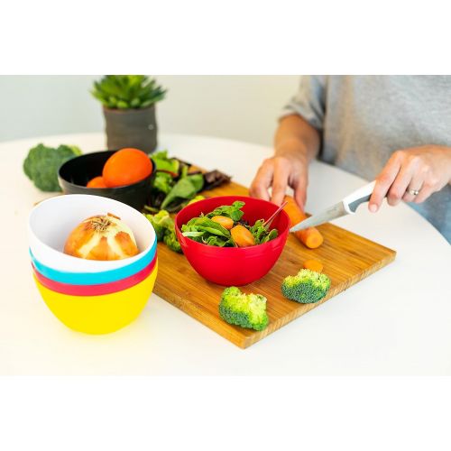  Ou Premium Design- Unbreakable Luna Bowls, Set of 6 (17 oz, Assorted Colors)