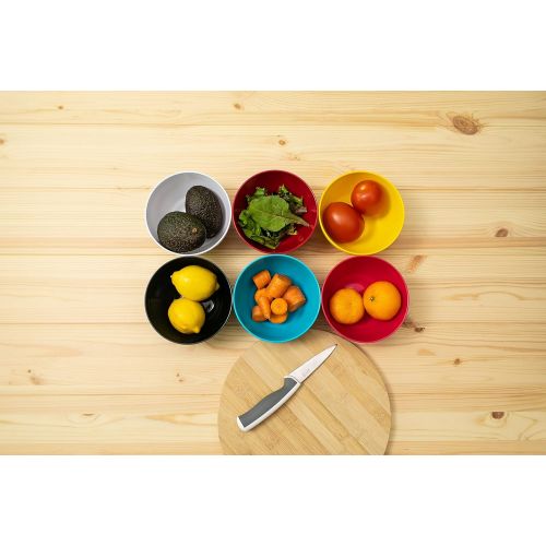  Ou Premium Design- Unbreakable Luna Bowls, Set of 6 (17 oz, Assorted Colors)