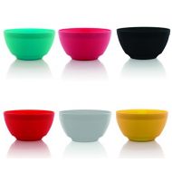 Ou Premium Design- Unbreakable Luna Bowls, Set of 6 (12 oz, Assorted Colors)