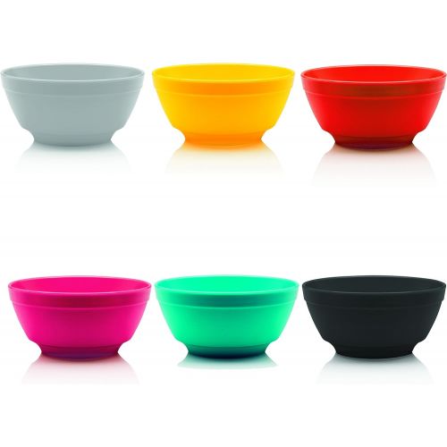  [아마존베스트]Ou Premium Design- Unbreakable Luna Bowls, Set of 6 (12 oz, Assorted Colors)