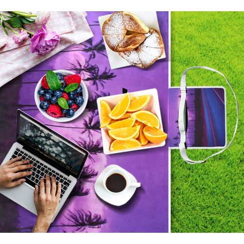  OuLian Hawaii Palm Trees On Sunset Picnic Mat 57x79 Picnic Blanket Handy Beach Mat Sandproof and Waterproof for Picnic, Beaches, RVing and Outings