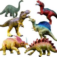 OuMuaMua Realistic Dinosaur Figure Toys, 6 Pack 6'' to 7