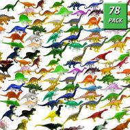 [아마존베스트]OuMuaMua 78 Pack Mini Dinosaur Figure Toys - Plastic Dinosaur Set for Kids Toddler Education, Including T-rex, Stegosaurus, Monoclonius, etc