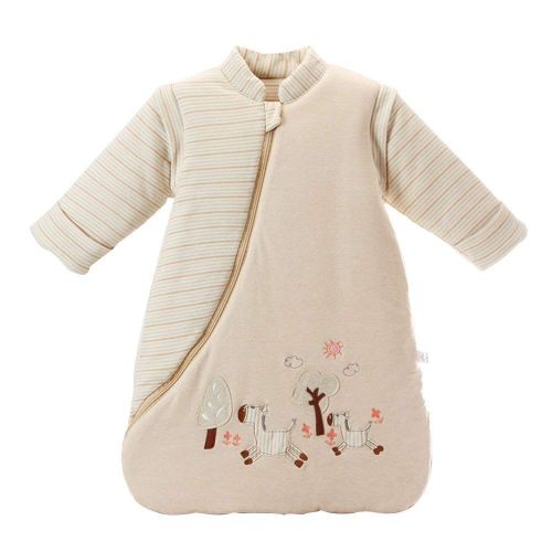  OuYun Baby Organic Sleeping Bag Detachable Sleeve Wearable Blanket, Moderate Thick, (32-68℉)