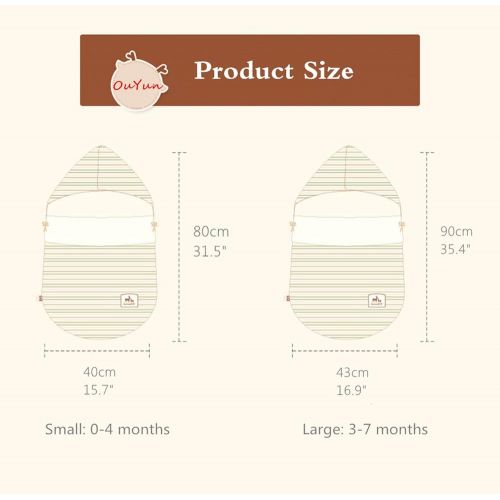  OuYun Infant Newborn Baby Swaddle Organic Sleeping Bag Double-Deck Sleep Nest