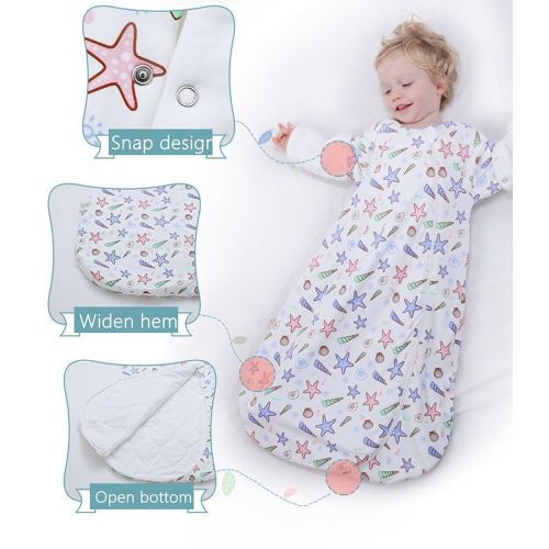  OuYun Baby Sleeping Bag Double Layer Cotton Wearable Blanket Spring Autumn