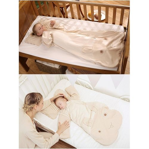  OuYun Baby Organic Sleeping Bag Autumn Detachable Sleeve Wearable Blanket