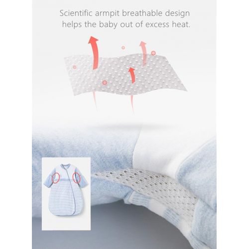  OuYun Baby Organic Sleeping Bag Detachable Sleeve Wearable Blanket Spring&Autumn