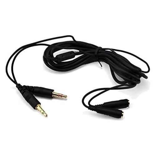  [아마존베스트]Ougual 2 Male 2 Jacks Microphone Audio Extension Cable 3.5 mm Cable for Computer Game Headphones Headset 150 cm Black