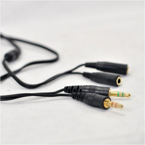 [아마존베스트]Ougual 2 Male 2 Jacks Microphone Audio Extension Cable 3.5 mm Cable for Computer Game Headphones Headset 150 cm Black