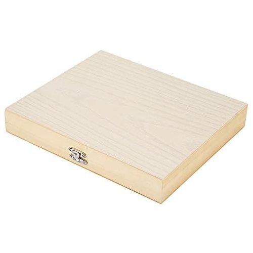  [아마존베스트]Oumefar 100 Slides Wooden Storage Box Non-Toxic Microscope with Locking Clasp