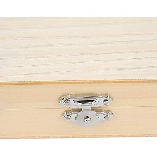  [아마존베스트]Oumefar 100 Slides Wooden Storage Box Non-Toxic Microscope with Locking Clasp