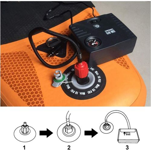  [아마존베스트]Oumers Inflatable SUP Pump Adaptor Air Pump Converter, 4 Standards Conventional Air Valve Attachment for Inflatable Boat, Stand Up Paddle Board, Inflatable Bed, Etc