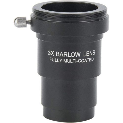  Oumij 3X Barlow Lens, Metal Optical Glass Telescope Barlow Lens, Telescope Accessory, M42x0.75 Thread Interface for 1.25 Inch Astronomical Telescope Eyepieces