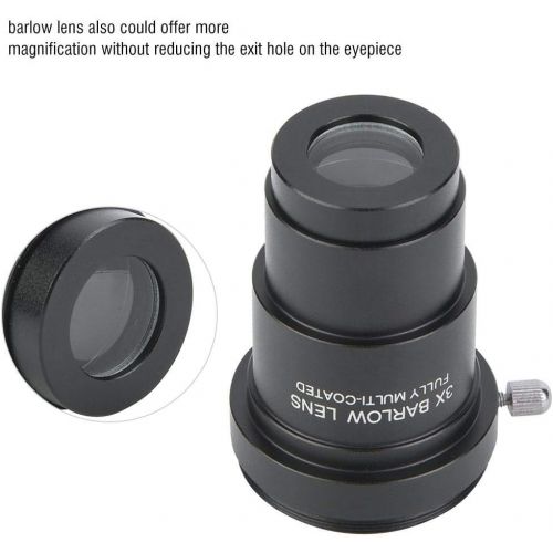  Oumij 3X Barlow Lens, Metal Optical Glass Telescope Barlow Lens, Telescope Accessory, M42x0.75 Thread Interface for 1.25 Inch Astronomical Telescope Eyepieces