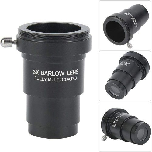  Oumij 3X Barlow Lens, Metal Optical Glass Telescope Barlow Lens, Telescope Accessory, M42x0.75 Thread Interface for 1.25 Inch Astronomical Telescope Eyepieces