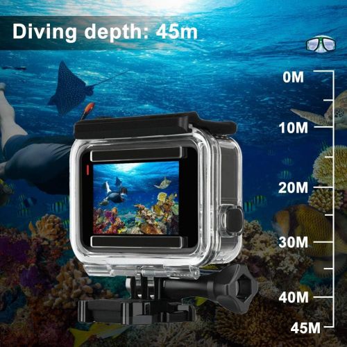  Oumij Waterproof Housing Case,Action Camera Diving Case,Underwater Camera Case,Touch Screen Cover,for Gopro Hero 7 Silver White (Transparent)