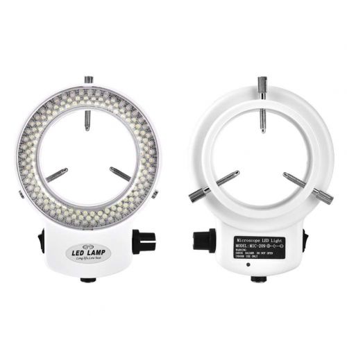  [아마존베스트]Oumij Microscope Camera Lamp, 144 LED Beads Light Ring Light Illuminator Over 18000 LUX 4.5 W LED Ring Light Source Brightness Adjustable Shadow Free Lighting Ring Light (White)