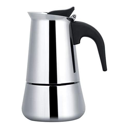  Oumij1 Mocha Pot - Sturdable Durable Portable Stainless Steel Coffee Pot - Moka Espresso Maker for Coffee Maker(450ml)