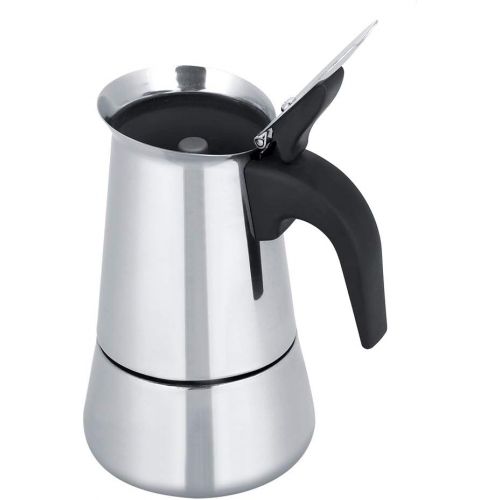  Oumij1 Mocha Pot - Sturdable Durable Portable Stainless Steel Coffee Pot - Moka Espresso Maker for Coffee Maker(450ml)