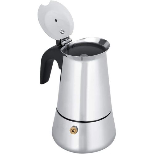  Oumij1 Mocha Pot - Sturdable Durable Portable Stainless Steel Coffee Pot - Moka Espresso Maker for Coffee Maker(450ml)