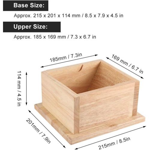  Oumij1 Coffee Knock Container for Home - Stainless Steel Coffee Ground Knock Container for Coffee Shop Use - Coffee Knock Bucket Box with Wooden Base