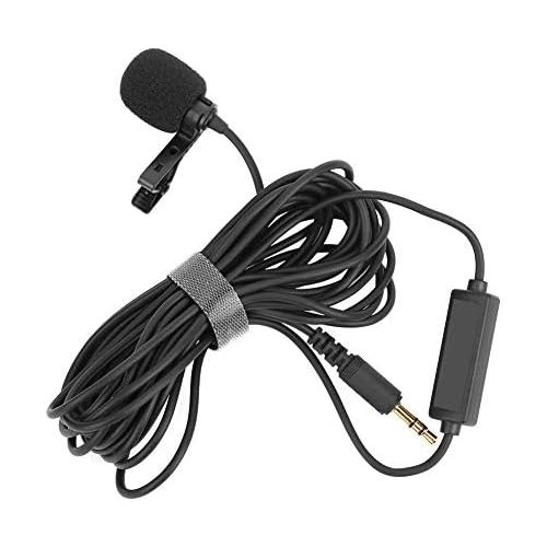  Oumij1 3.5mm Collar Clip Microphone - TPE Omnidirectional Microphone - Portable Interview Video Microphone - for Camera(4.5m)