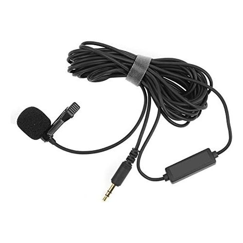  Oumij1 3.5mm Collar Clip Microphone - TPE Omnidirectional Microphone - Portable Interview Video Microphone - for Camera(4.5m)