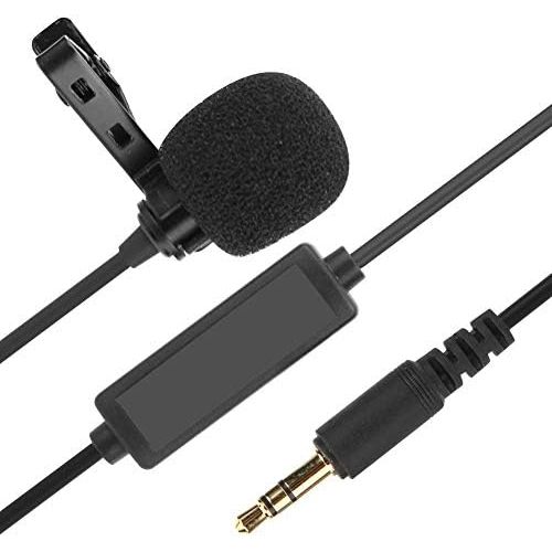  Oumij1 3.5mm Collar Clip Microphone - TPE Omnidirectional Microphone - Portable Interview Video Microphone - for Camera(4.5m)