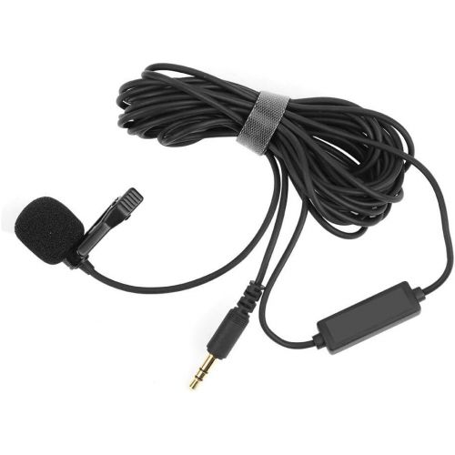  Oumij1 3.5mm Collar Clip Microphone - TPE Omnidirectional Microphone - Portable Interview Video Microphone - for Camera(4.5m)