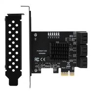 Oumij1 PCB Black Expansion Card, PCIE to 6Port SATA3.0 Hard Disk 6G ASM1166 Master GEN3 1 x Interface