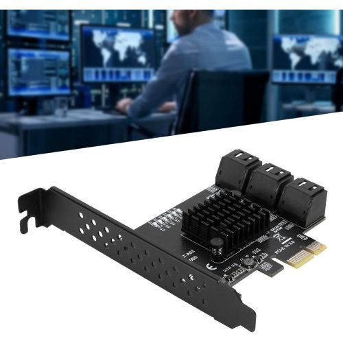  Oumij1 PCB Black Expansion Card, PCIE to 6Port SATA3.0 Hard Disk 6G ASM1166 Master GEN3 1 x Interface